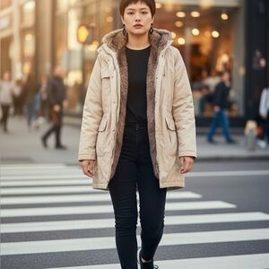 Jacket with a removable fur lining